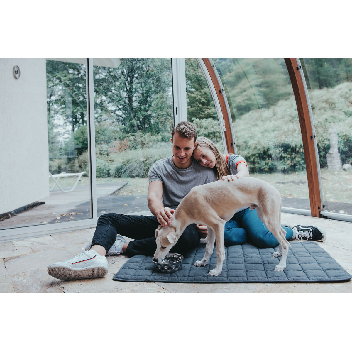 Comedouro para Cão Hunter Silicone Aço inoxidável 350 ml